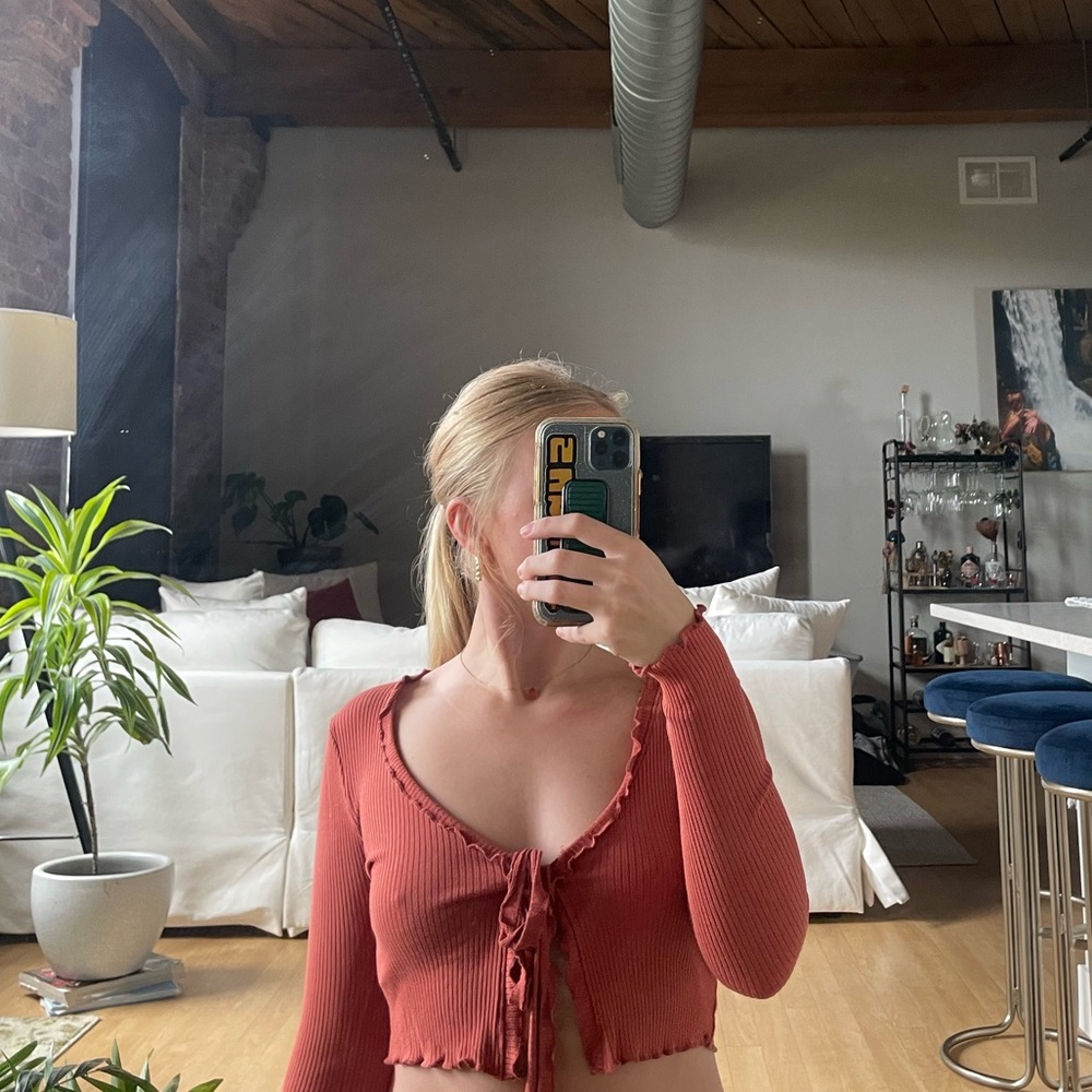 Urban Outfitter Orange Tie Top
